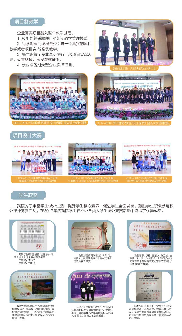 武汉工商学院全日制本科助学班2018年招生简章-项目实践